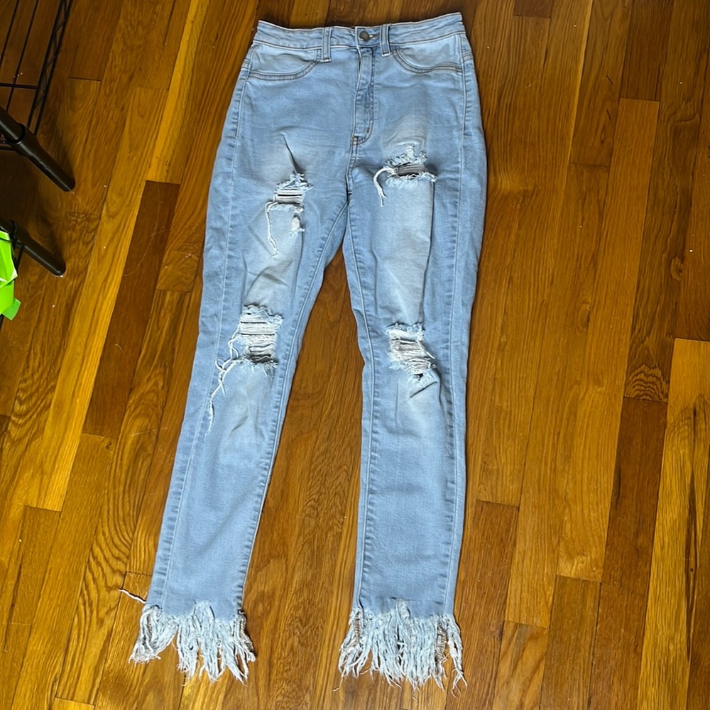 Fashion Nova Porsha Frayed Jeans Size 5/27